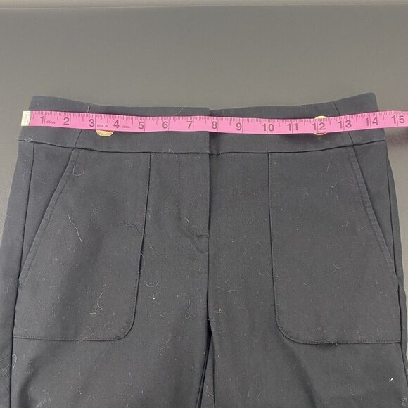 Loft Women's Marisa Skinny Leg Pants Size 0 Black Sailor Buttons Cotton Blend - Picture 6 of 11